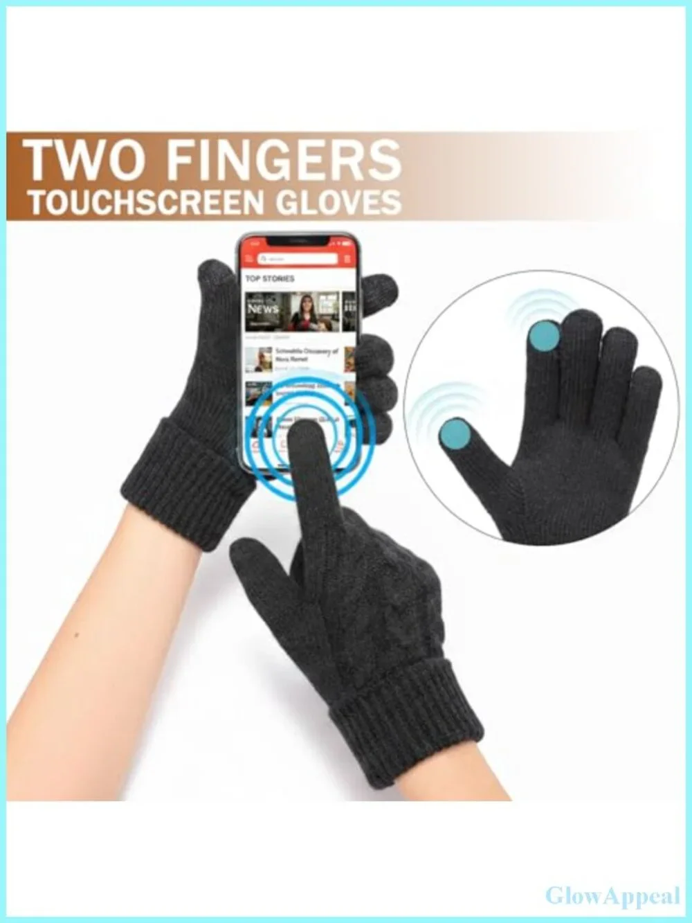 Winter Warm Fleece Lined Gloves Women Thermal Touchscreen Knit Gloves
